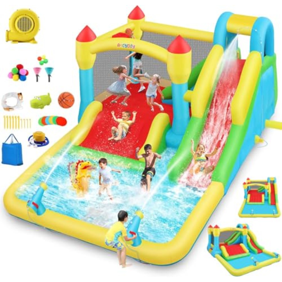 Kids Outdoor Climbing Wall - Opblaasbare water springkasteel voor binnen en