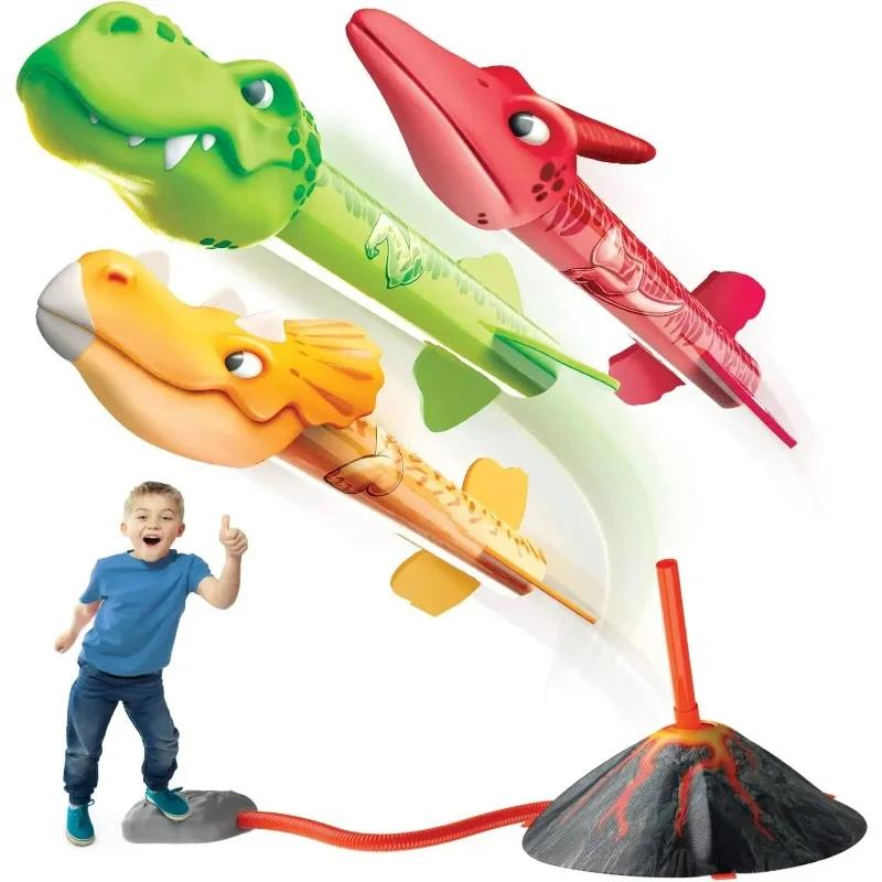 Kids Outdoor Jumping Toys - Vliegende dinosaurus-raketlanceerder Buiten interactief familiespel voor