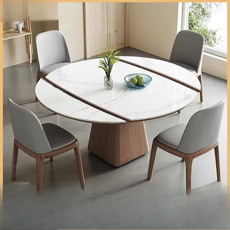 Kids Outdoor Furniture - Uitschuifbare eettafel ronde industriële leisteen slaapkamer