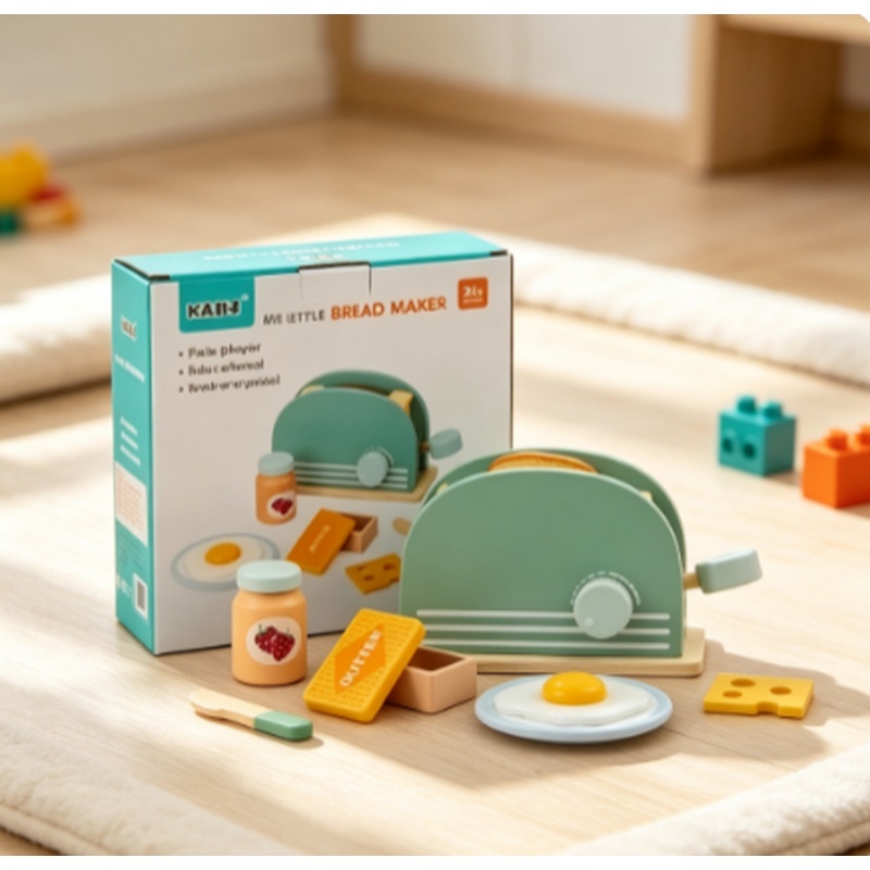 Kids Outdoor Kitchen Accessories - Houten simulatie broodrooster speelgoed kinderen doen