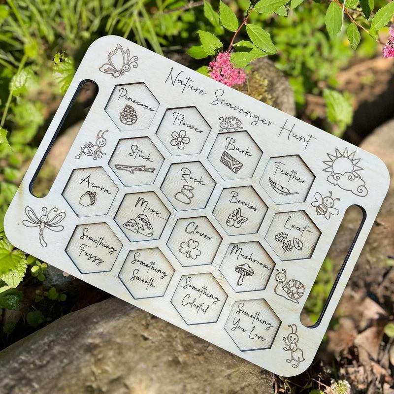 Kids Outdoor Scavenger Hunt - Scavenger Board voor kinderen Houten Scavenger