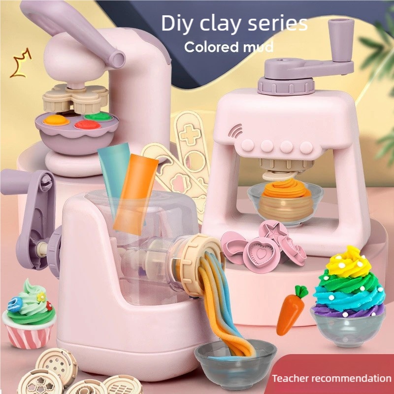 Kids Outdoor Kitchen Accessories - DIY-kleiknutselset voor peuters, Noedel-ijsmachine met 28