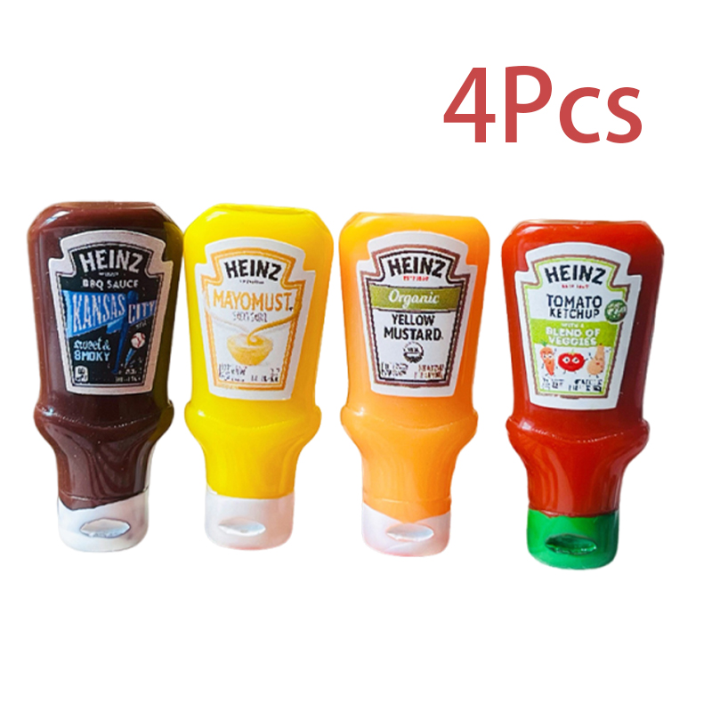 Kids Outdoor Kitchen Accessories - 4 Stuks Poppenhuis Miniatuur Aardbei Saus