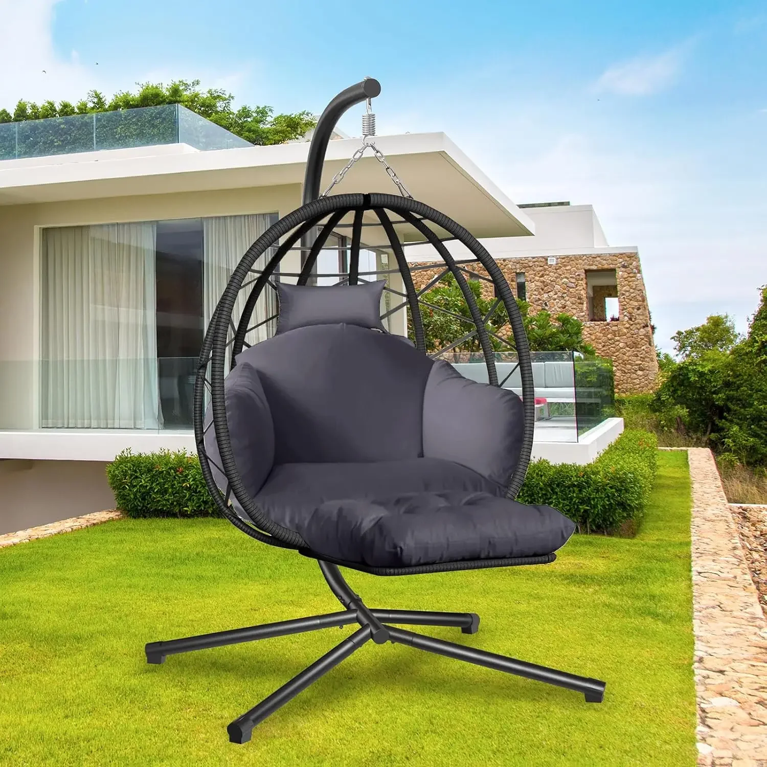 Hangende eierschaalstoel met s - Kids Outdoor Egg Chair recensie en prijs