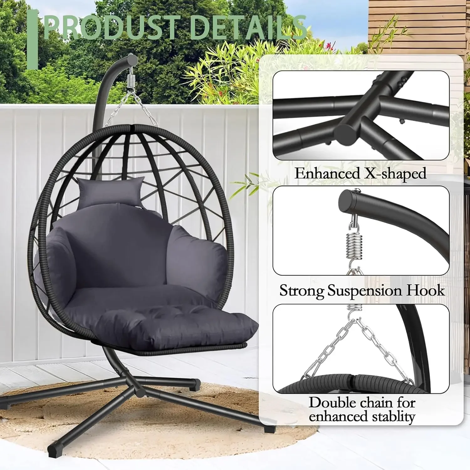 Hangende eierschaalstoel met s - Kids Outdoor Egg Chair recensie en prijs