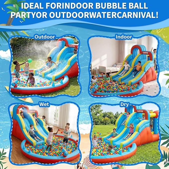 8-in-1 opblaasbaar waterpark v - Kids Outdoor Climbing Wall recensie en prijs