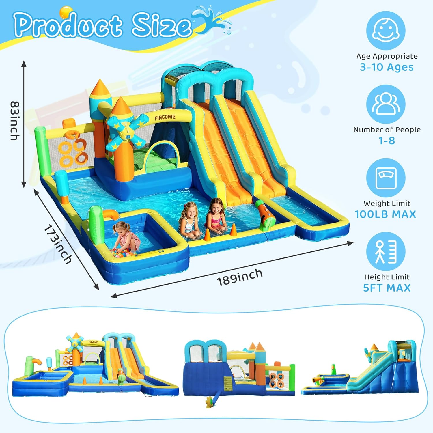 10-in-1 Opblaasbare springkast - Kids Outdoor Climbing Wall recensie en prijs