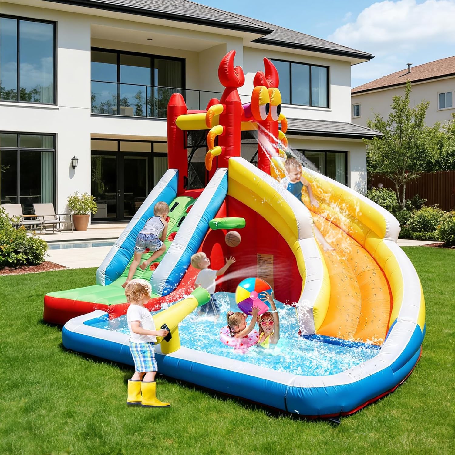 Grote opblaasbare springkastee - Kids Outdoor Climbing Wall recensie en prijs