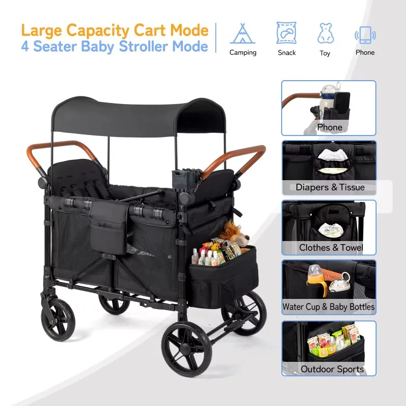 Outdoor wagenkinderwagen 4-zit - Kids Outdoor Wagon recensie en prijs