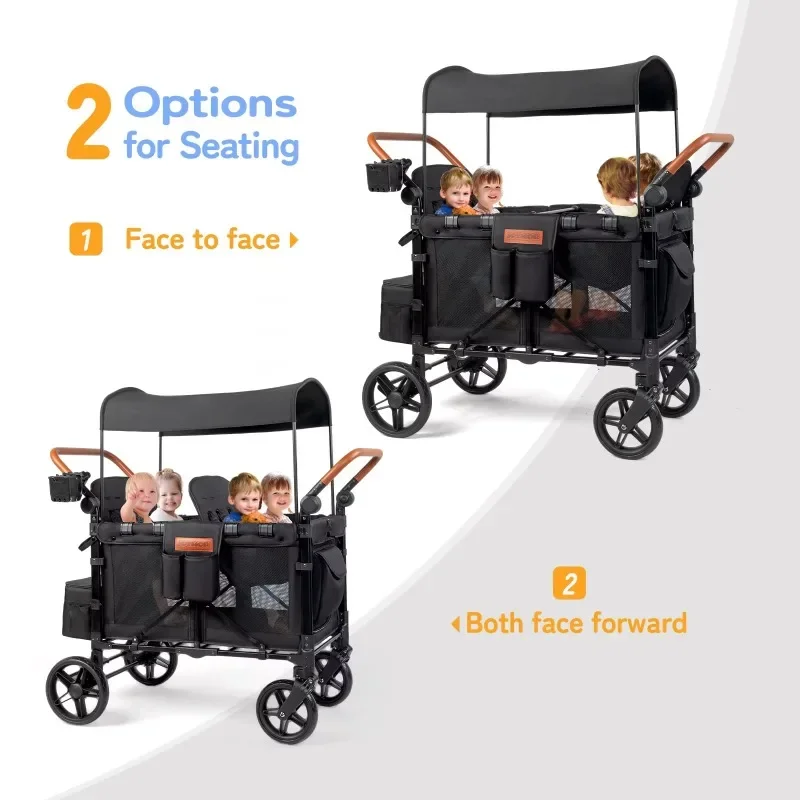 Outdoor wagenkinderwagen 4-zit - Kids Outdoor Wagon recensie en prijs
