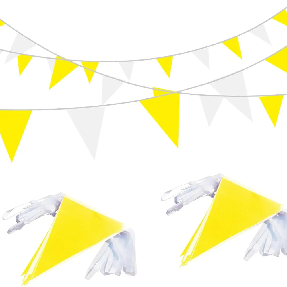 32.8FT Geel Wit Wimpel Banner  - Q Kids Outdoor recensie en prijs