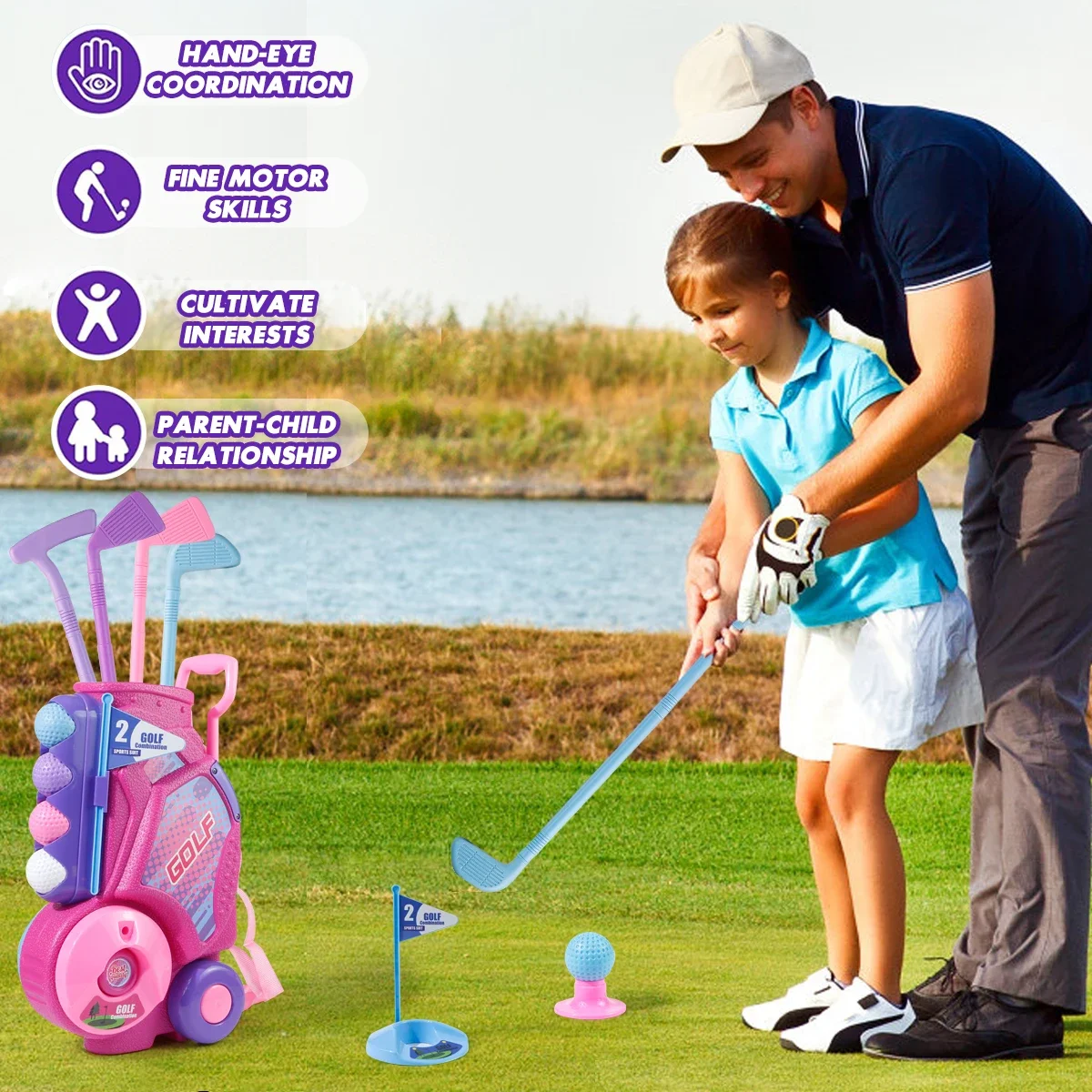 MQUDUO Golfclubset voor kinder - Kids Indoor Outdoor Cart recensie en prijs